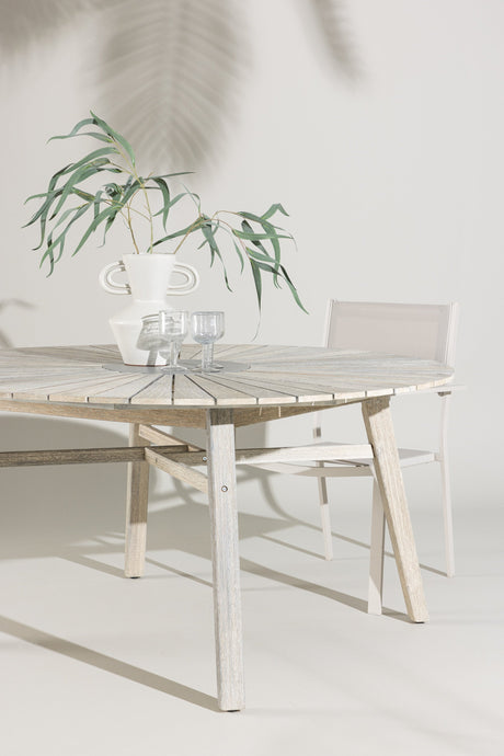 Rives Outdoor - Esstisch rund - hellgrau/Akazie - Outdoor - Esstische (rund) - ALVAHOME
