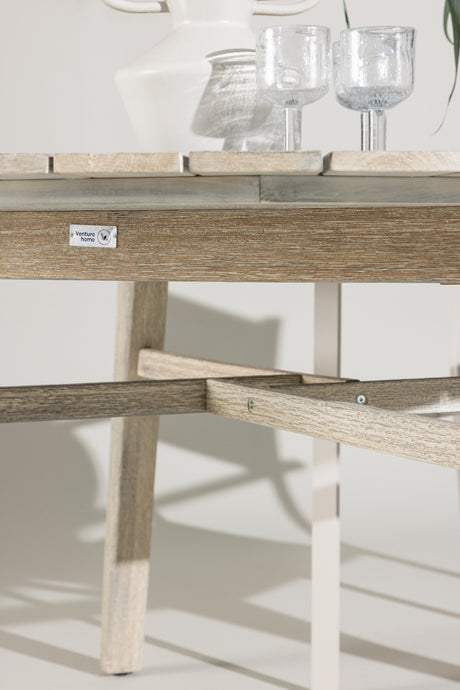 Rives Outdoor - Esstisch rund - hellgrau/Akazie - Outdoor - Esstische (rund) - ALVAHOME