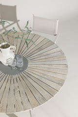 Rives Outdoor - Esstisch rund - hellgrau/Akazie - Outdoor - Esstische (rund) - ALVAHOME