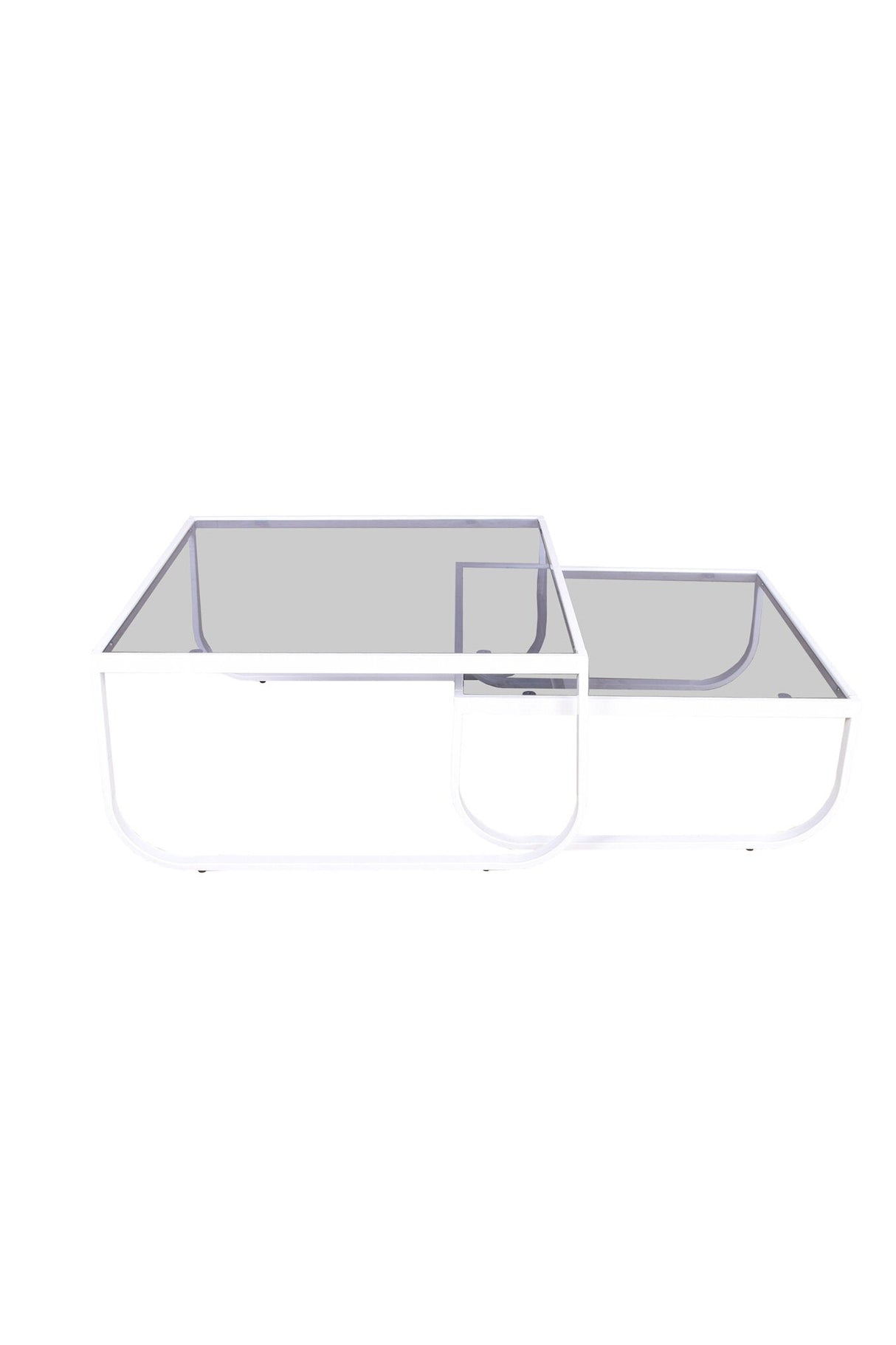 Rocker Couchtisch - weiß/Glas - Couchtische - ALVAHOME