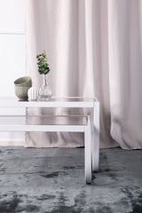 Rocker Couchtisch - weiß/Glas - Couchtische - ALVAHOME