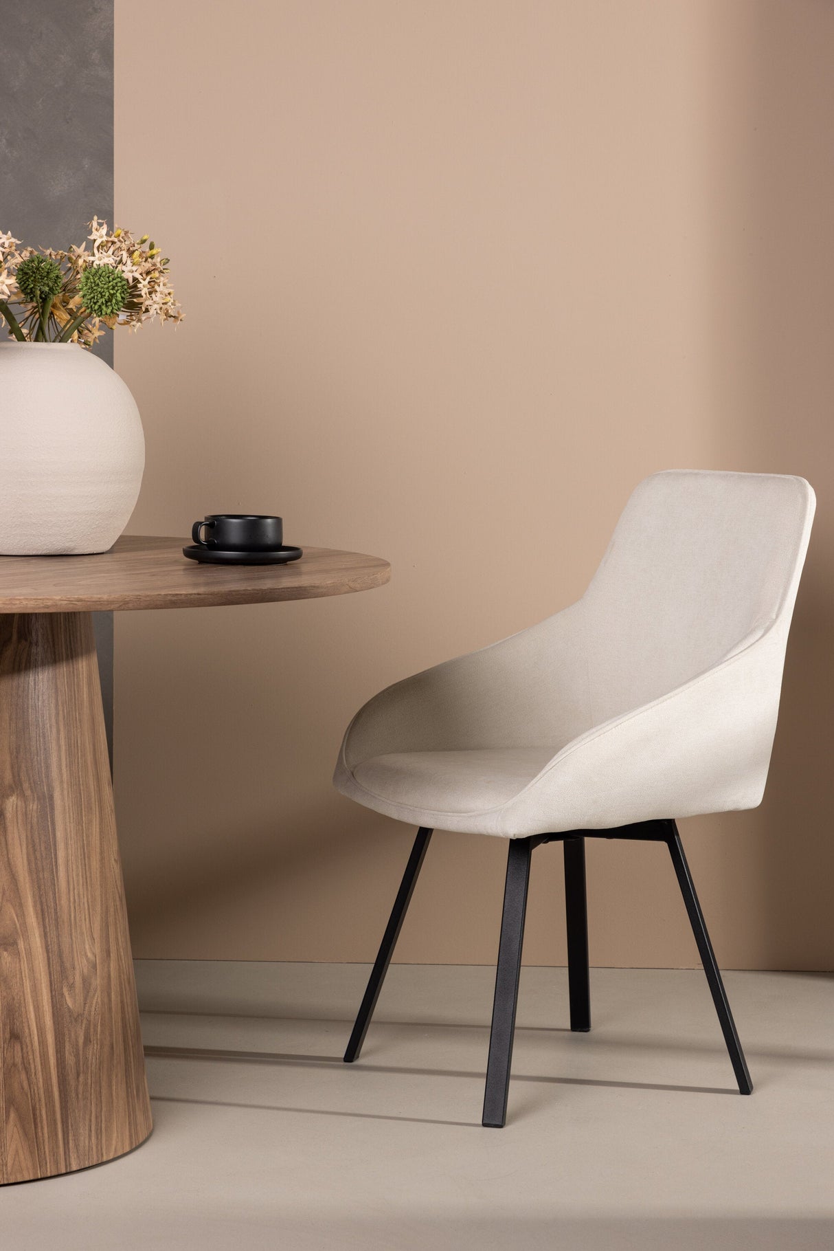 Rosie Esszimmerstuhl - beige/Stahl - Essstühle - ALVAHOME