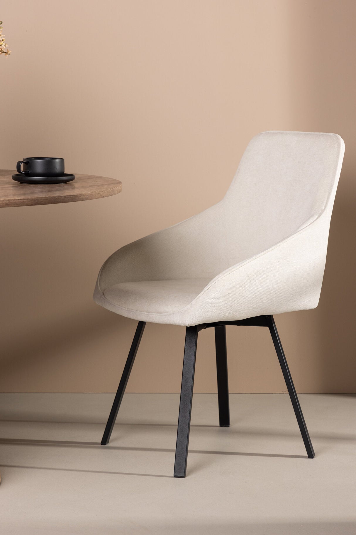 Rosie Esszimmerstuhl - beige/Stahl - Essstühle - ALVAHOME