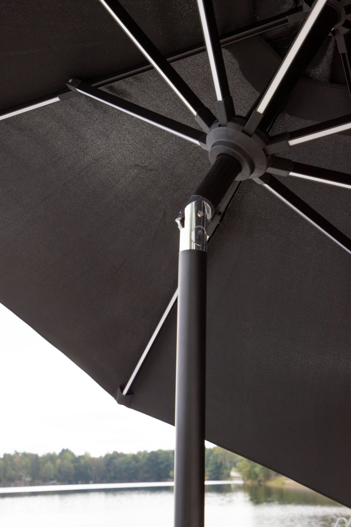 Sabal Sonnenschirm - schwarz/Polyester - Sonnenschirme - ALVAHOME