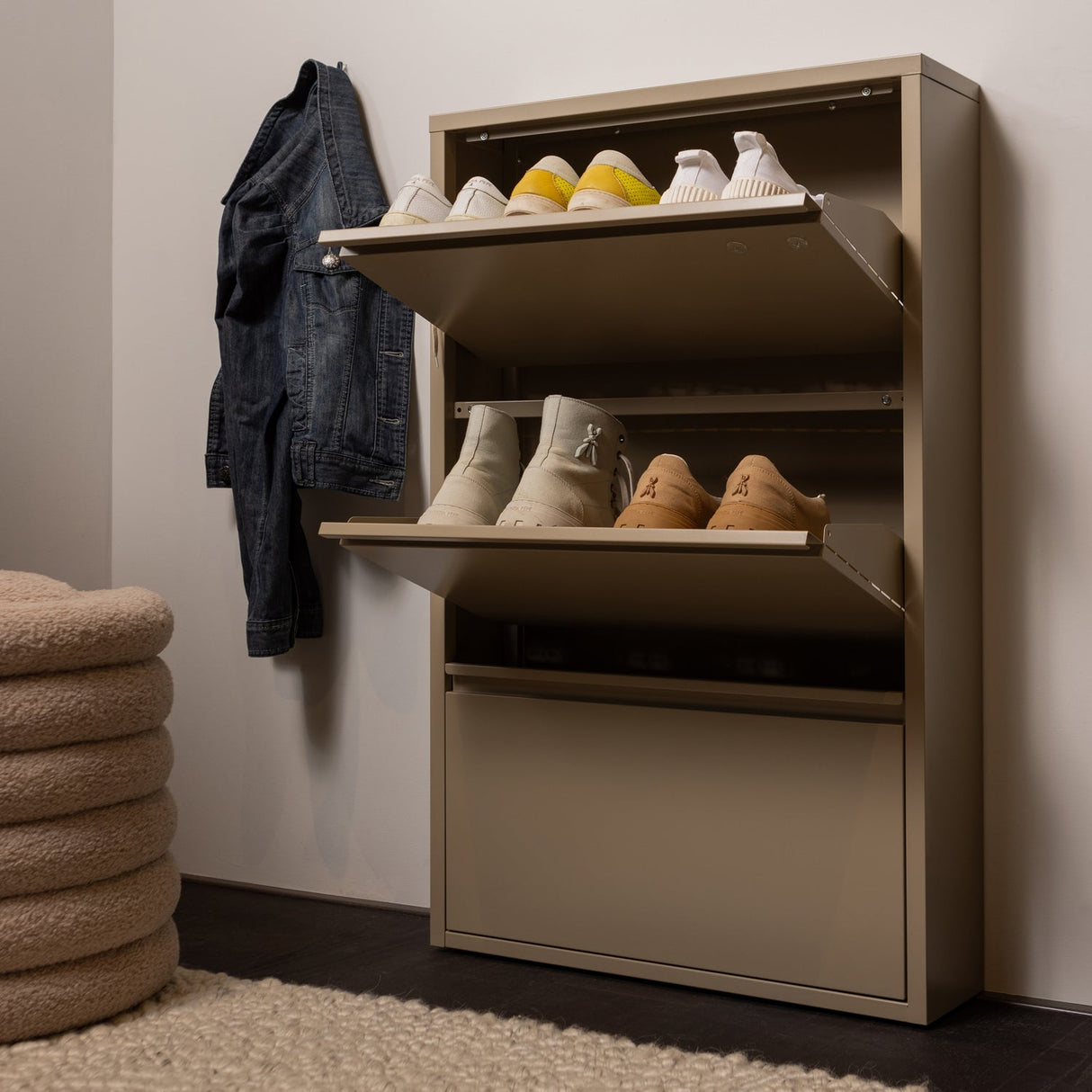 Sabine Schuhschrank - beige/Metall - Schuhschränke - ALVAHOME