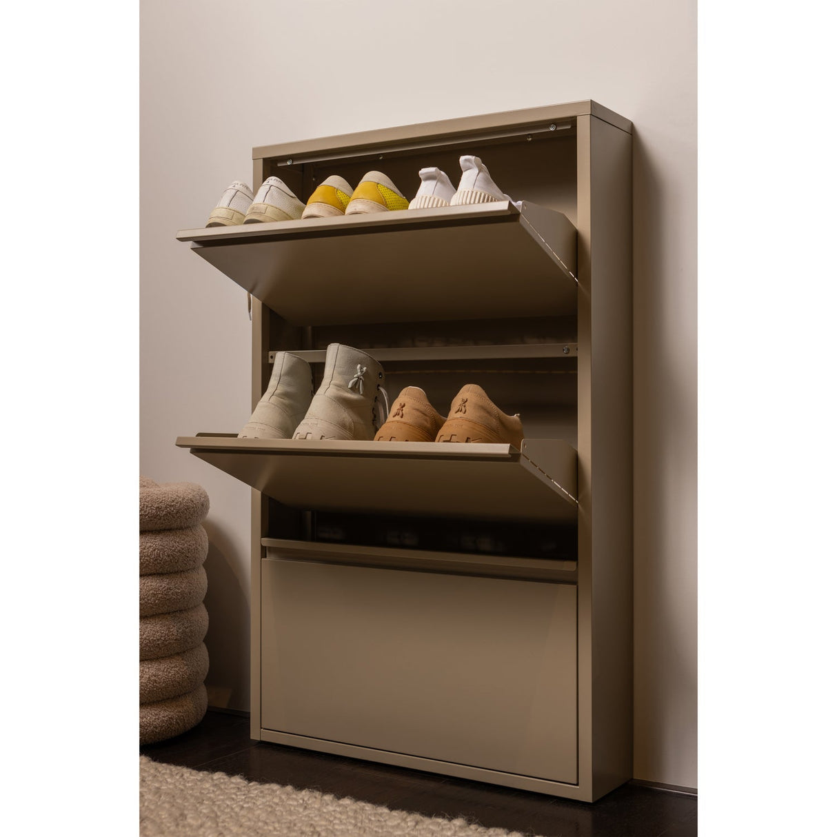 Sabine Schuhschrank - beige/Metall - Schuhschränke - ALVAHOME