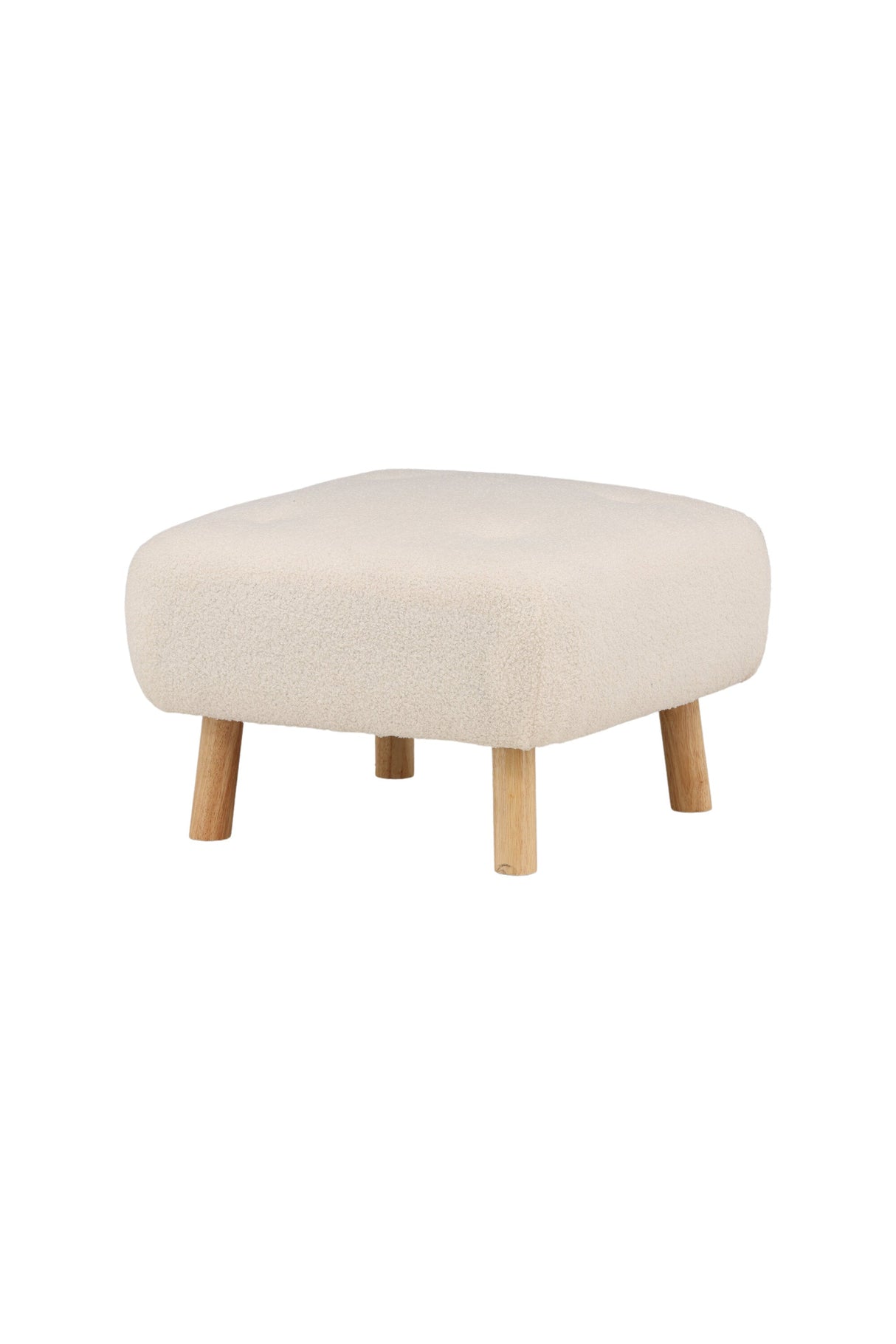 Salina Ottoman - weiß/Polyester - Teddy - Ottomane / Poufs - ALVAHOME