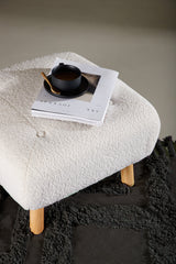 Salina Ottoman - weiß/Polyester - Teddy - Ottomane / Poufs - ALVAHOME