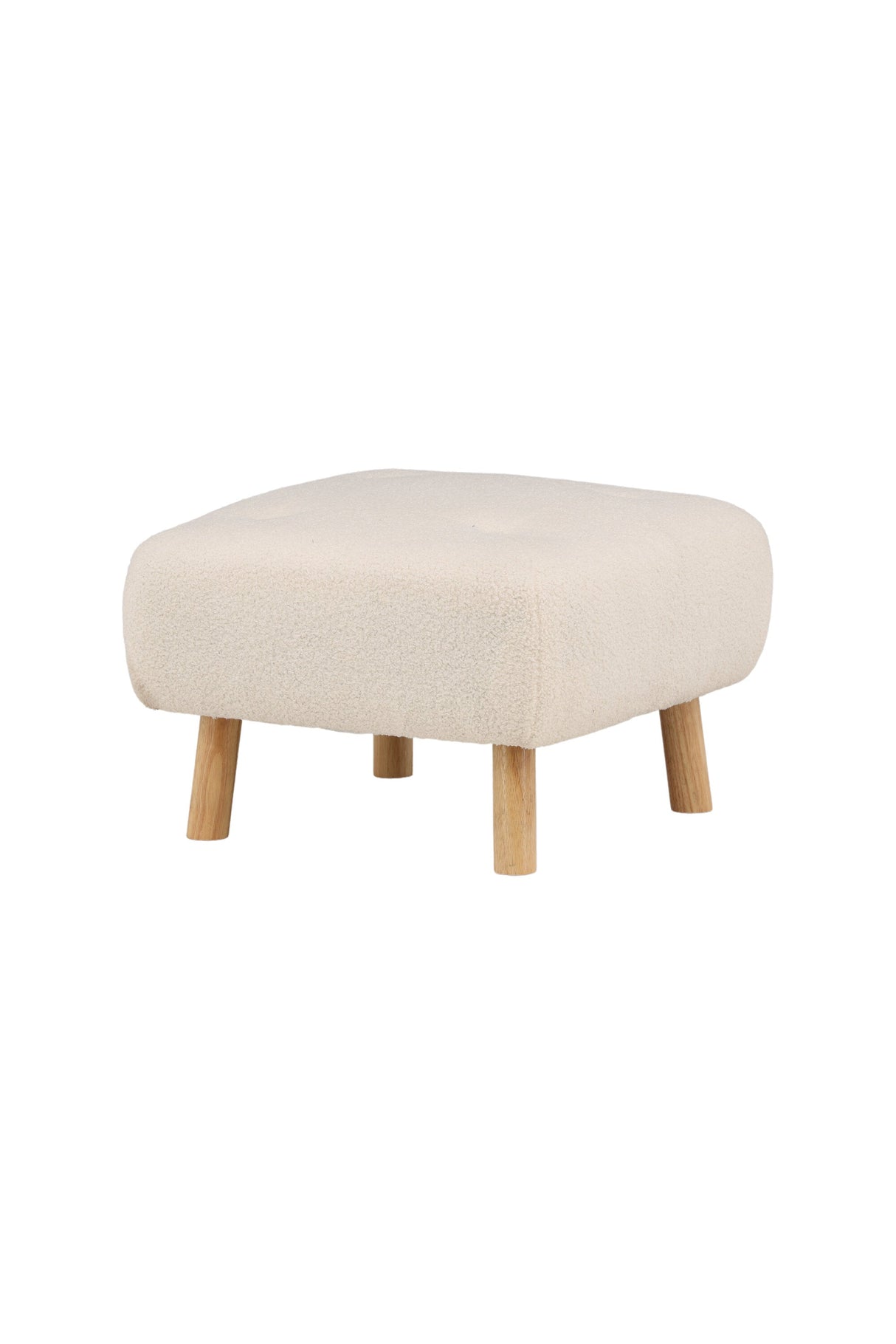 Salina Ottoman - weiß/Polyester - Teddy - Ottomane / Poufs - ALVAHOME