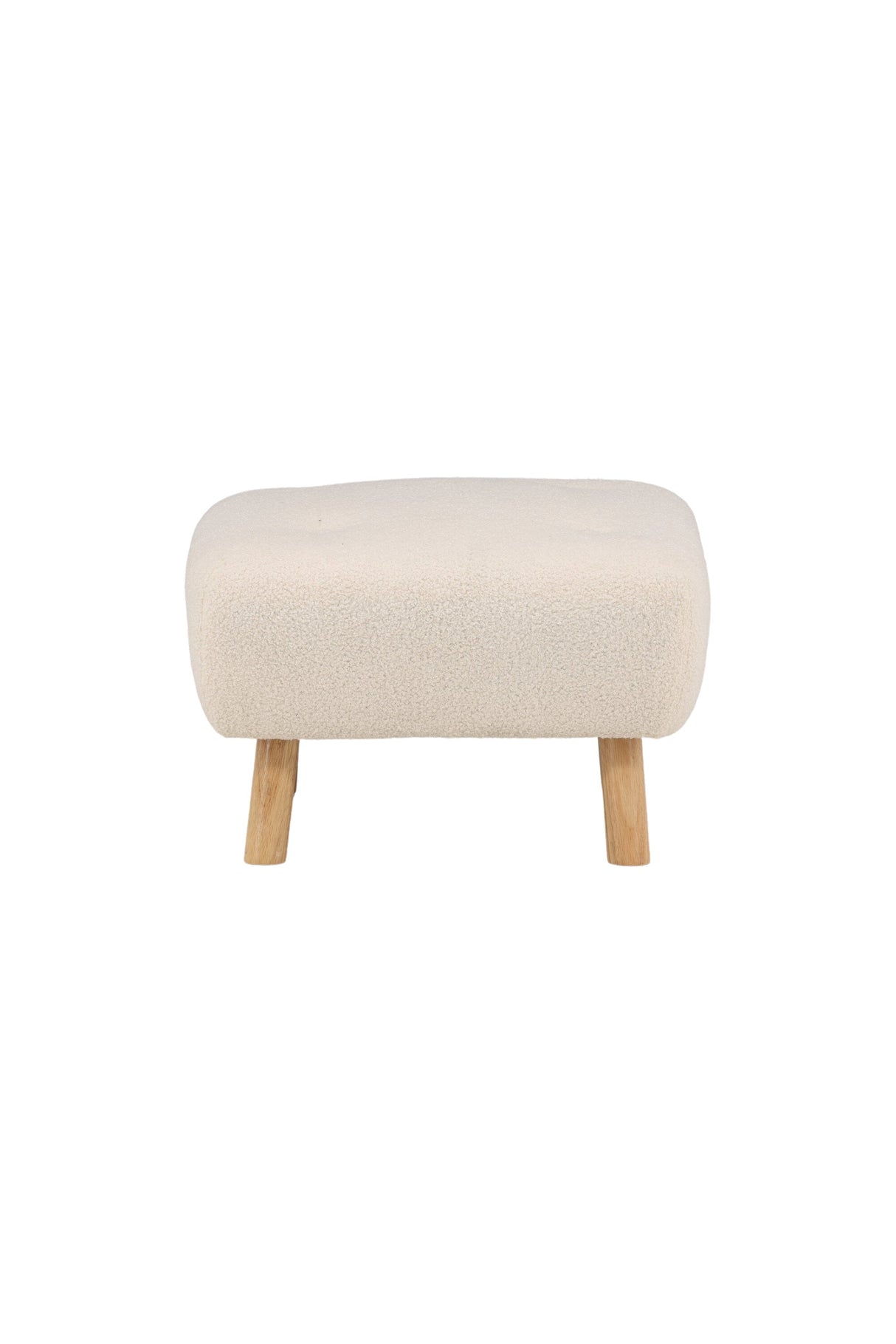Salina Ottoman - weiß/Polyester - Teddy - Ottomane / Poufs - ALVAHOME