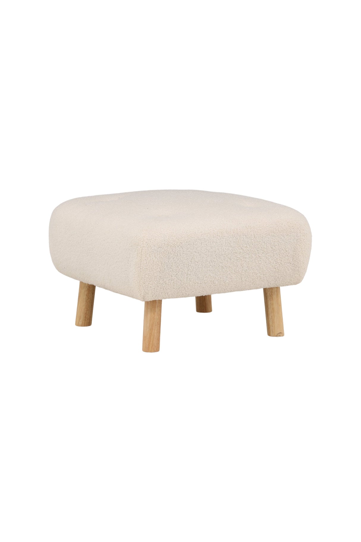 Salina Ottoman - weiß/Polyester - Teddy - Ottomane / Poufs - ALVAHOME