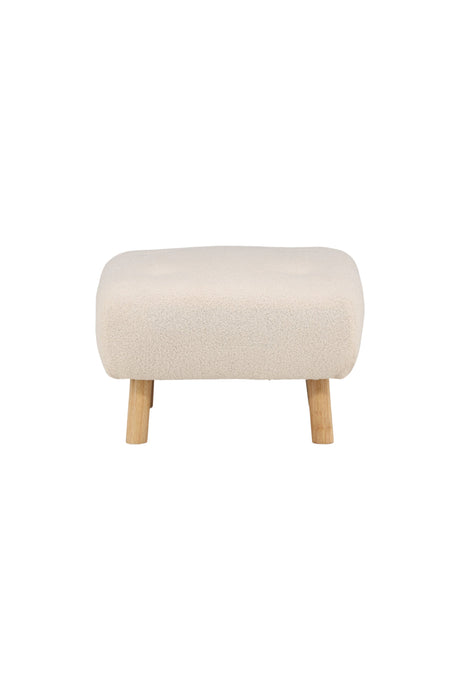 Salina Ottoman - weiß/Polyester - Teddy - Ottomane / Poufs - ALVAHOME