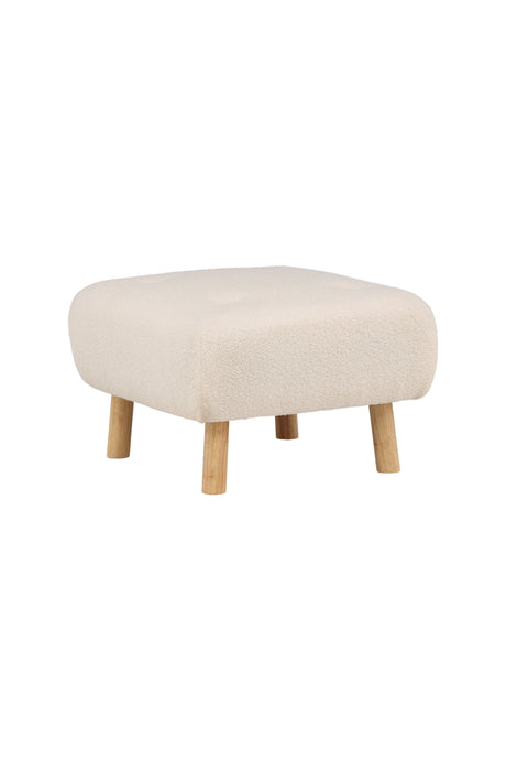 Salina Ottoman - weiß/Polyester - Teddy - Ottomane / Poufs - ALVAHOME