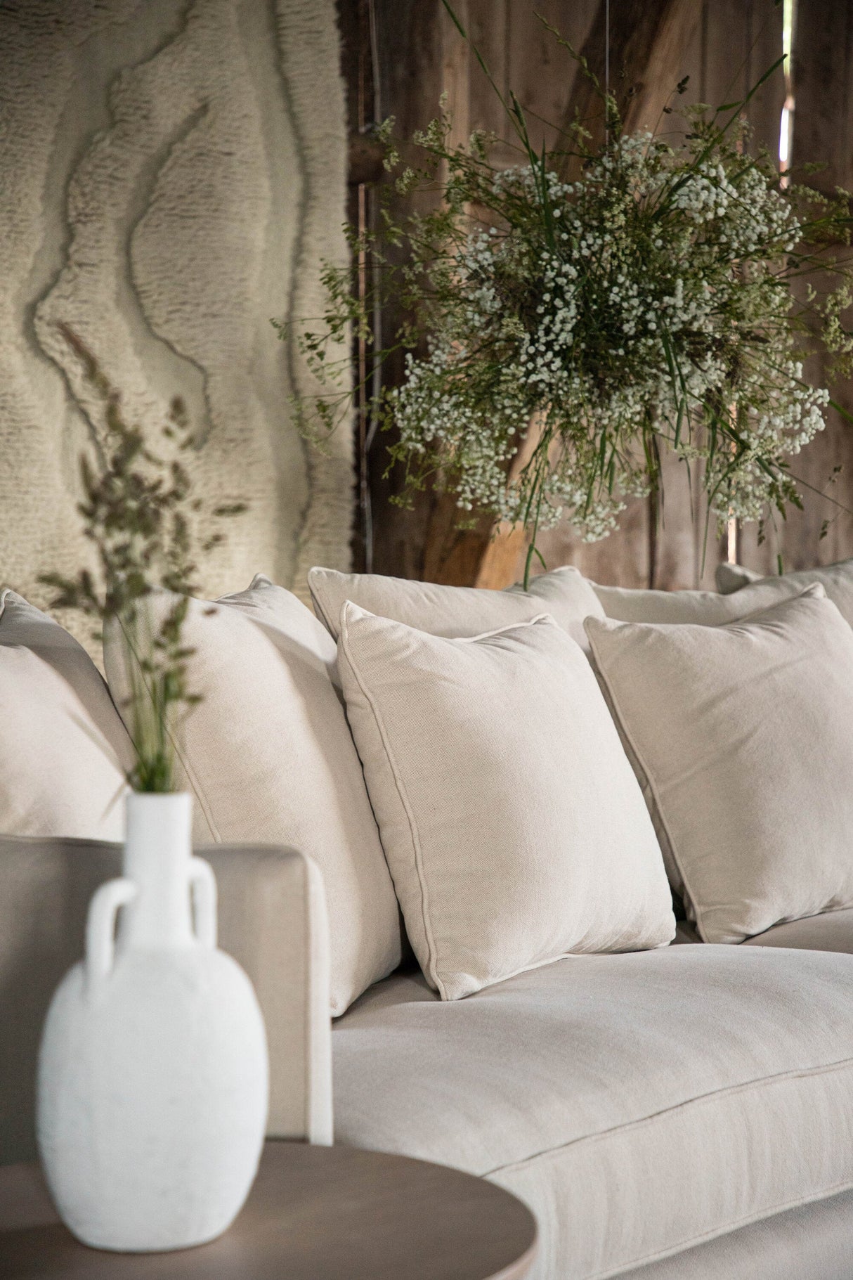 Segelskären 3 - Sitzer Sofa - beige/Polyester - Leinen - 3 - Sitzer Sofas - ALVAHOME