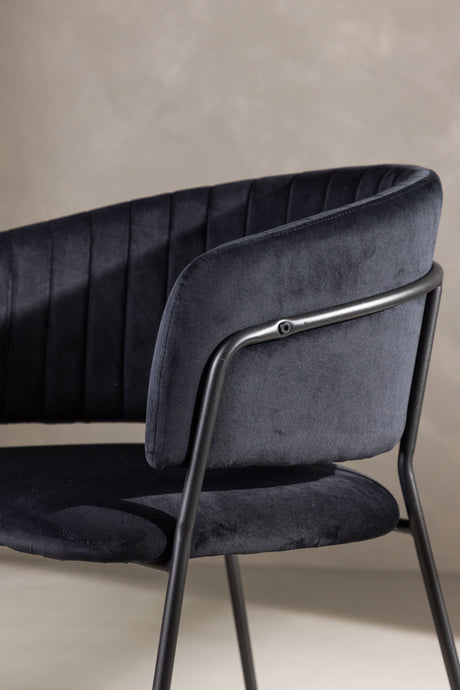Selma Esszimmerstuhl - schwarz/Stahl - Essstühle - ALVAHOME
