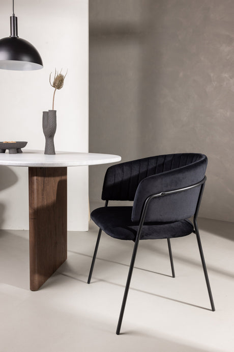 Selma Esszimmerstuhl - schwarz/Stahl - Essstühle - ALVAHOME