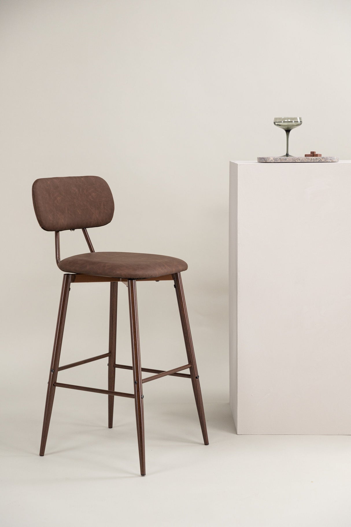 Skaftö Barhocker - braun/Stahl - Barhocker - ALVAHOME