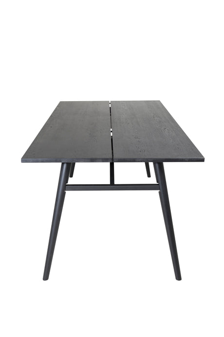 Sleek rechteckiger Esstisch - schwarz/Furnier - Rechteckige Esstische - ALVAHOME