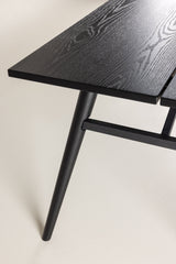 Sleek rechteckiger Esstisch - schwarz/Furnier - Rechteckige Esstische - ALVAHOME