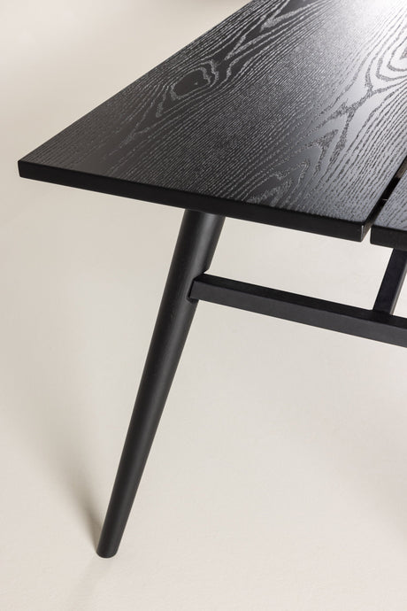 Sleek rechteckiger Esstisch - schwarz/Furnier - Rechteckige Esstische - ALVAHOME