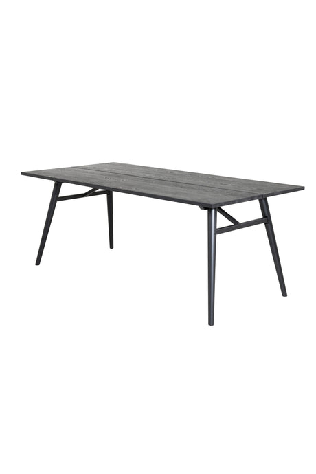 Sleek rechteckiger Esstisch - schwarz/Furnier - Rechteckige Esstische - ALVAHOME