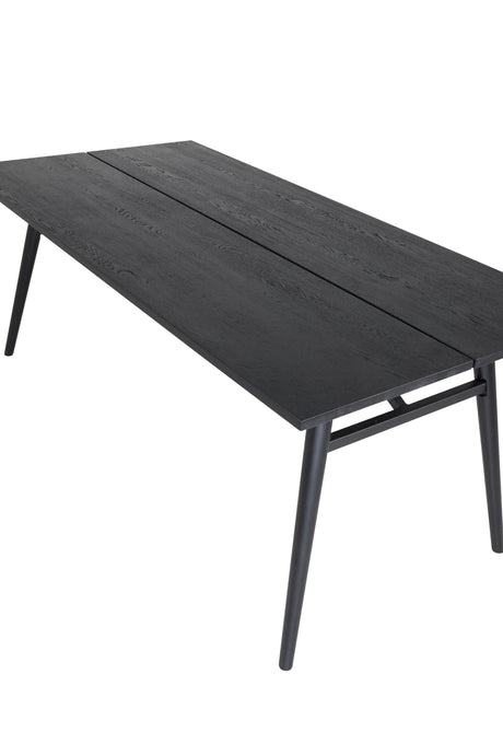 Sleek rechteckiger Esstisch - schwarz/Furnier - Rechteckige Esstische - ALVAHOME