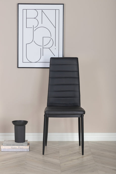 Slim Esszimmerstuhl - schwarz/PU - Essstühle - ALVAHOME