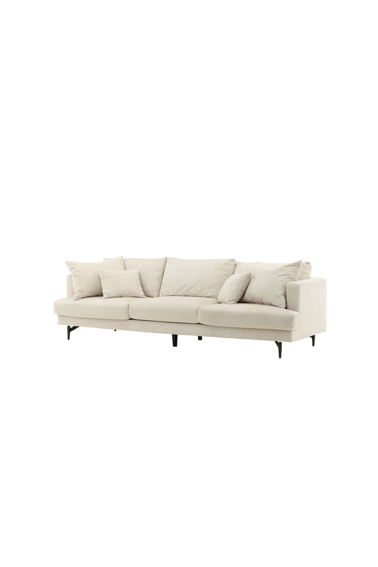Sofia 3 - Sitzer Sofa - beige/Polyester - Kord - 3 - Sitzer Sofas - ALVAHOME