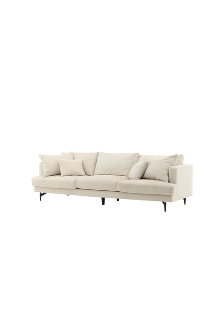Sofia 3 - Sitzer Sofa - beige/Polyester - Kord - 3 - Sitzer Sofas - ALVAHOME