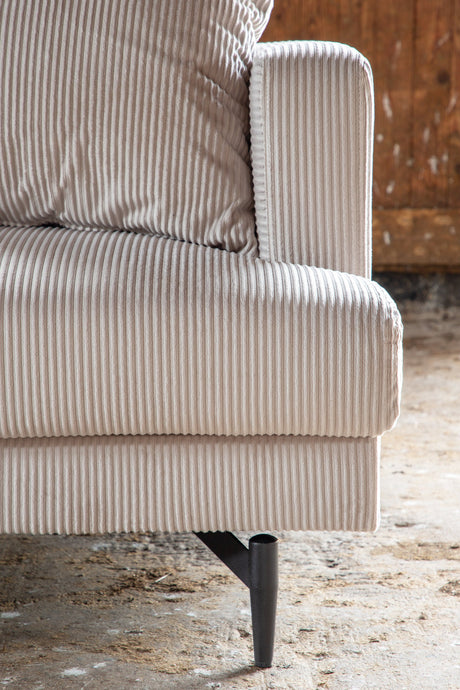 Sofia 3 - Sitzer Sofa - beige/Polyester - Kord - 3 - Sitzer Sofas - ALVAHOME