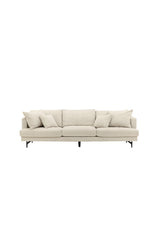 Sofia 3 - Sitzer Sofa - beige/Polyester - Kord - 3 - Sitzer Sofas - ALVAHOME