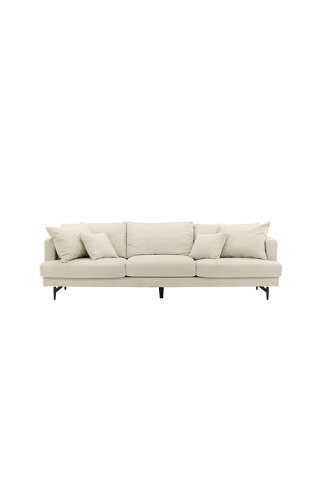 Sofia 3 - Sitzer Sofa - beige/Polyester - Kord - 3 - Sitzer Sofas - ALVAHOME