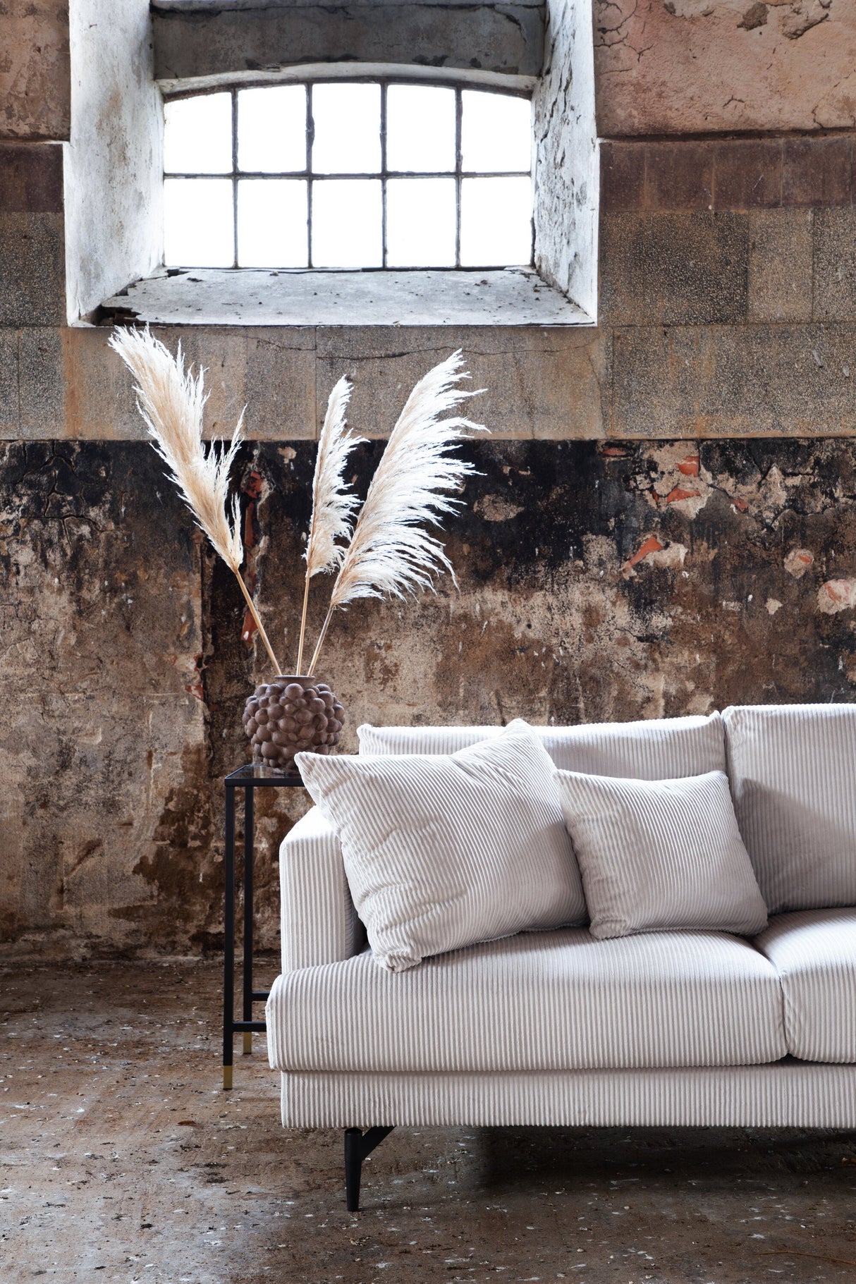 Sofia 3 - Sitzer Sofa - beige/Polyester - Kord - 3 - Sitzer Sofas - ALVAHOME