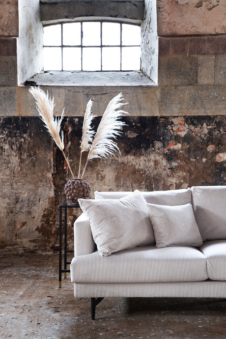 Sofia 3 - Sitzer Sofa - beige/Polyester - Kord - 3 - Sitzer Sofas - ALVAHOME
