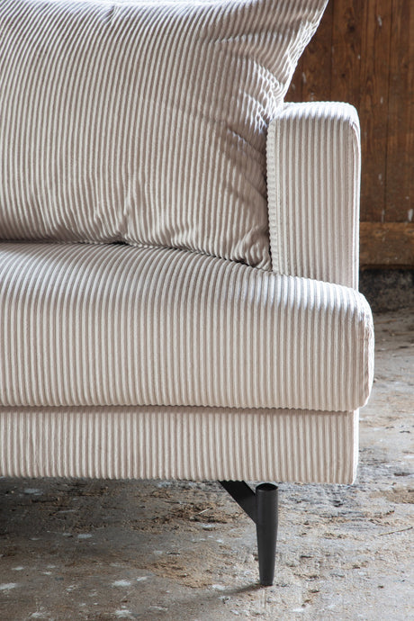 Sofia 3 - Sitzer Sofa - beige/Polyester - Kord - 3 - Sitzer Sofas - ALVAHOME
