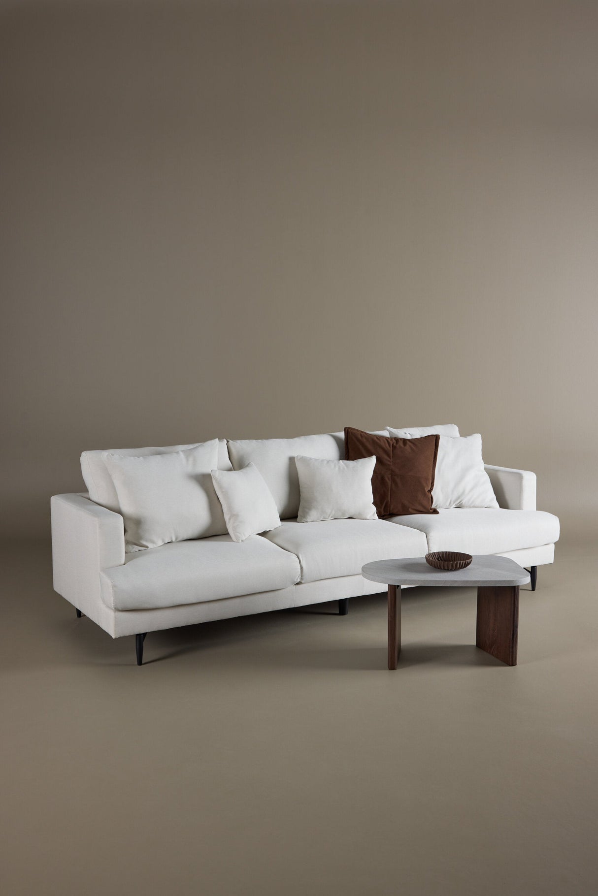 Sofia 3 - Sitzer Sofa - beige/Polyester - Leinen - 3 - Sitzer Sofas - ALVAHOME
