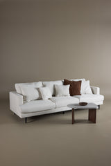 Sofia 3 - Sitzer Sofa - beige/Polyester - Leinen - 3 - Sitzer Sofas - ALVAHOME