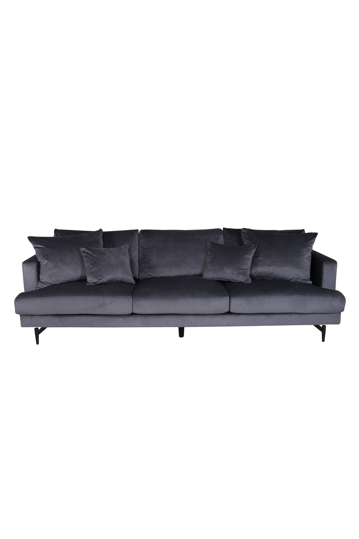 Sofia 3 - Sitzer Sofa - dunkelgrau/Polyester - Samt - 3 - Sitzer Sofas - ALVAHOME