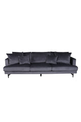 Sofia 3 - Sitzer Sofa - dunkelgrau/Polyester - Samt - 3 - Sitzer Sofas - ALVAHOME