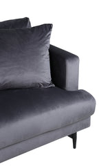 Sofia 3 - Sitzer Sofa - dunkelgrau/Polyester - Samt - 3 - Sitzer Sofas - ALVAHOME
