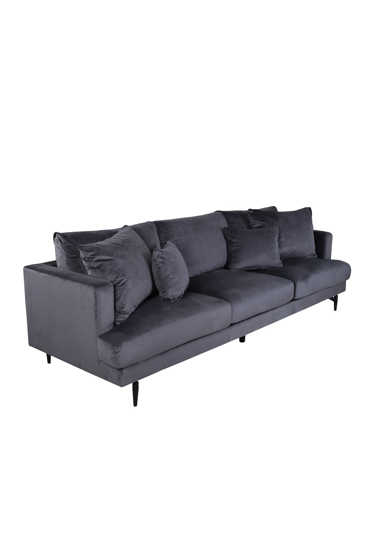 Sofia 3 - Sitzer Sofa - dunkelgrau/Polyester - Samt - 3 - Sitzer Sofas - ALVAHOME