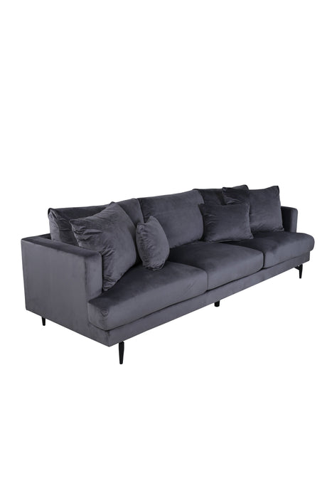 Sofia 3 - Sitzer Sofa - dunkelgrau/Polyester - Samt - 3 - Sitzer Sofas - ALVAHOME
