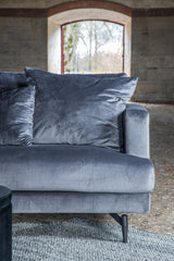 Sofia 3 - Sitzer Sofa - dunkelgrau/Polyester - Samt - 3 - Sitzer Sofas - ALVAHOME