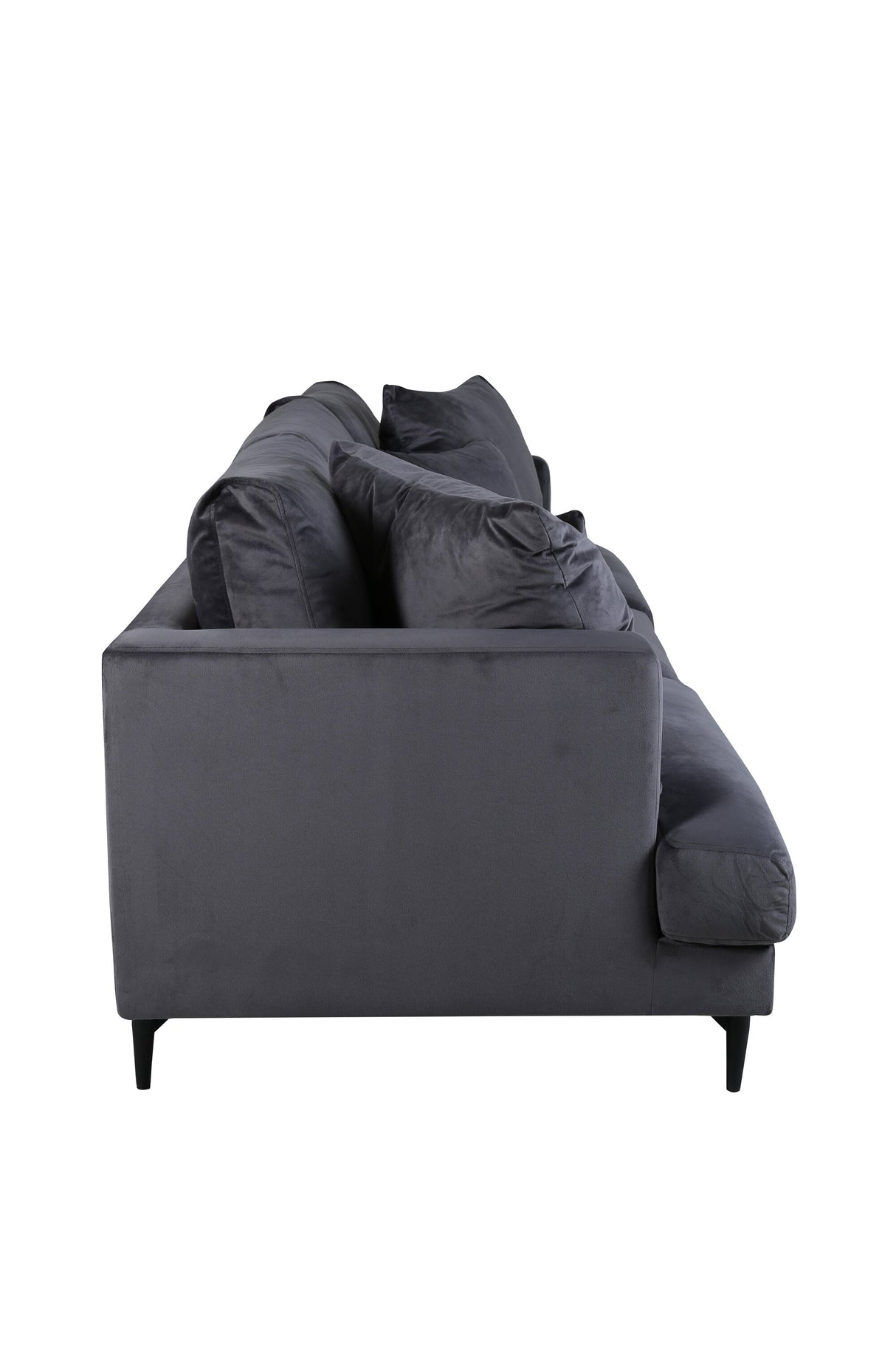 Sofia 3 - Sitzer Sofa - dunkelgrau/Polyester - Samt - 3 - Sitzer Sofas - ALVAHOME