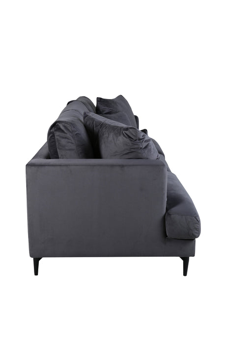 Sofia 3 - Sitzer Sofa - dunkelgrau/Polyester - Samt - 3 - Sitzer Sofas - ALVAHOME
