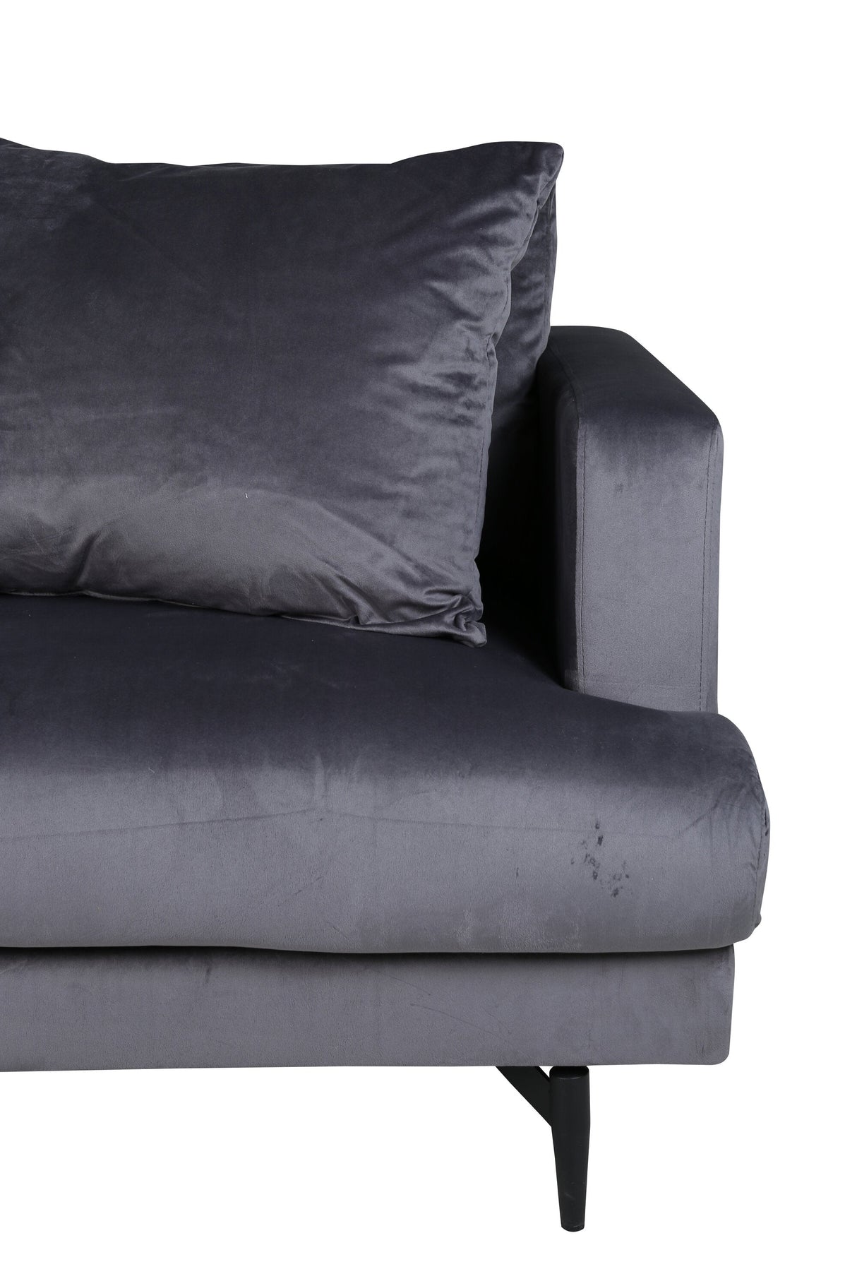 Sofia 3 - Sitzer Sofa - dunkelgrau/Polyester - Samt - 3 - Sitzer Sofas - ALVAHOME
