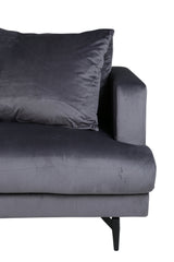 Sofia 3 - Sitzer Sofa - dunkelgrau/Polyester - Samt - 3 - Sitzer Sofas - ALVAHOME
