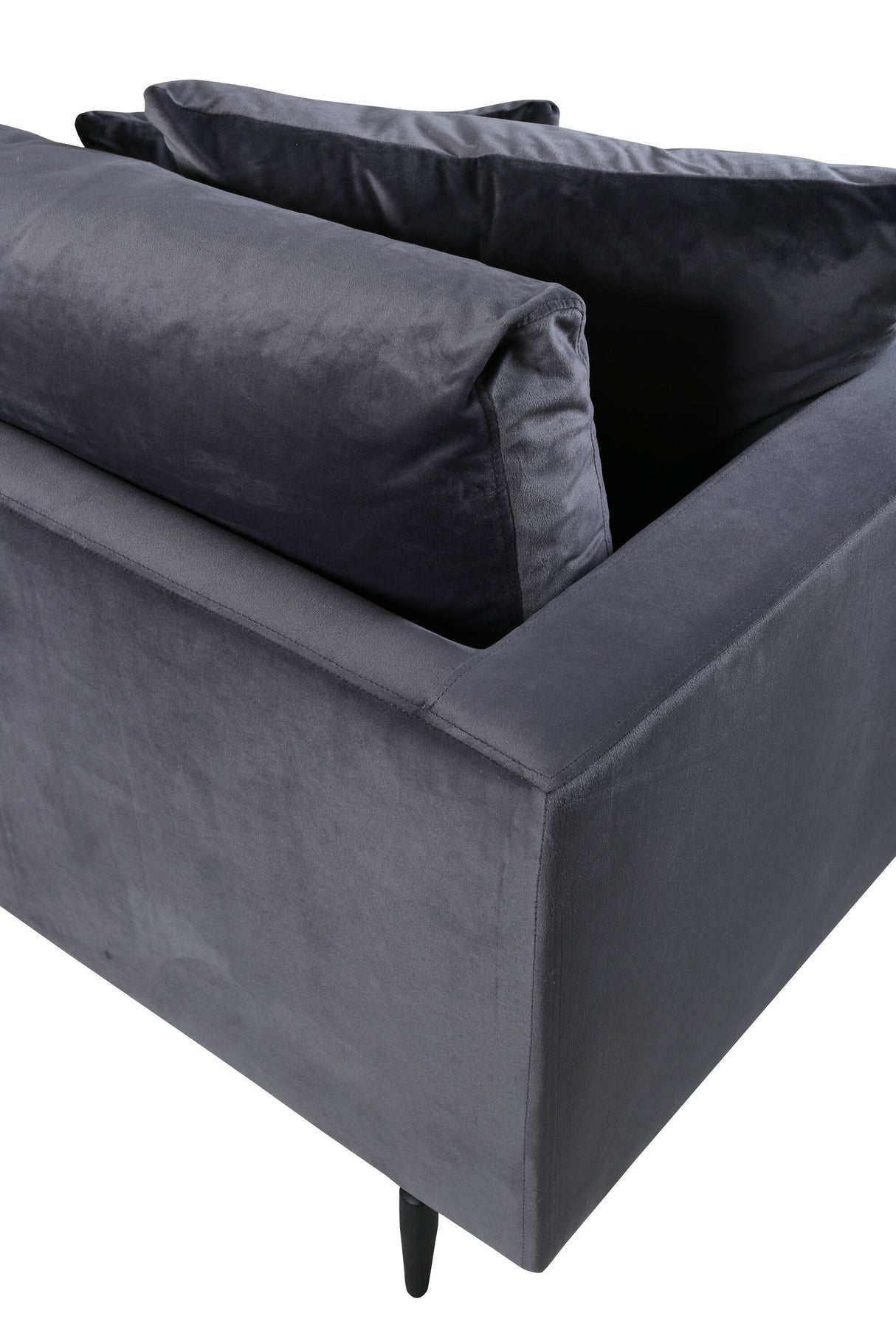 Sofia 3 - Sitzer Sofa - dunkelgrau/Polyester - Samt - 3 - Sitzer Sofas - ALVAHOME