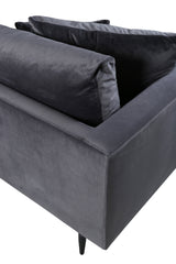 Sofia 3 - Sitzer Sofa - dunkelgrau/Polyester - Samt - 3 - Sitzer Sofas - ALVAHOME
