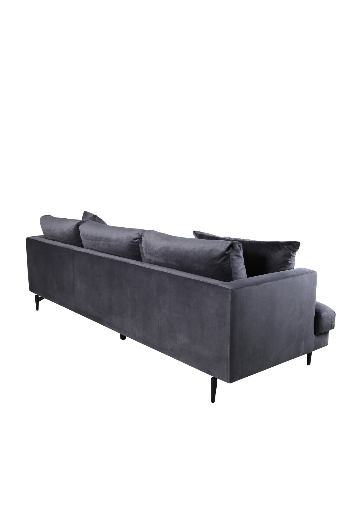 Sofia 3 - Sitzer Sofa - dunkelgrau/Polyester - Samt - 3 - Sitzer Sofas - ALVAHOME